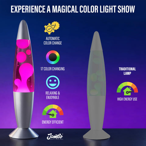 JAMBO magma lamp brightness control for tailored lighting.