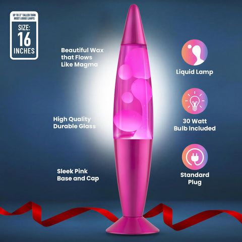JAMBO magma motion night light emits soothing pink glow.