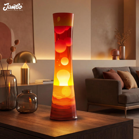JAMBO motion lamp shows flowing wax for a calming ambient display.