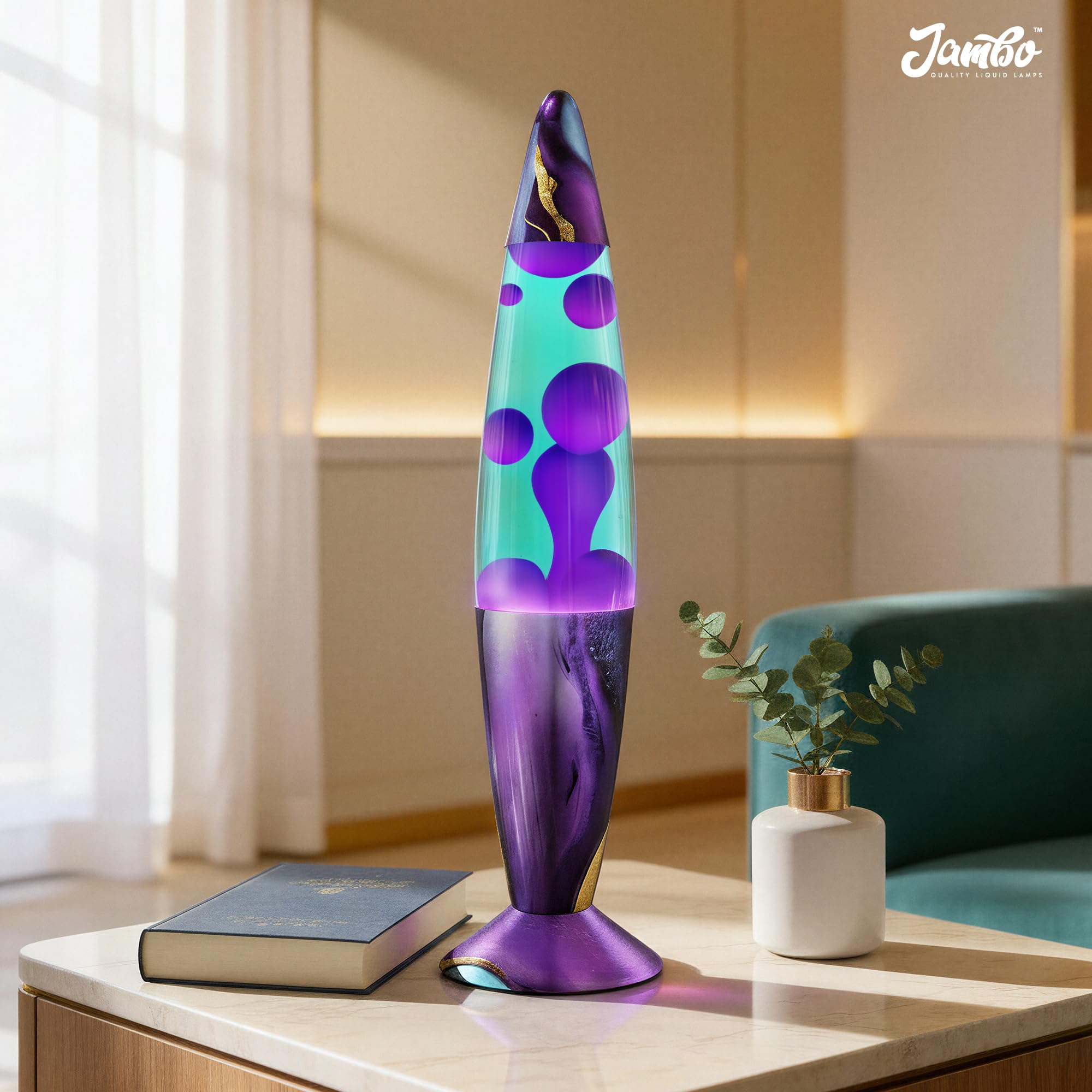 JAMBO retro décor teal lamp boosts any room's mood.