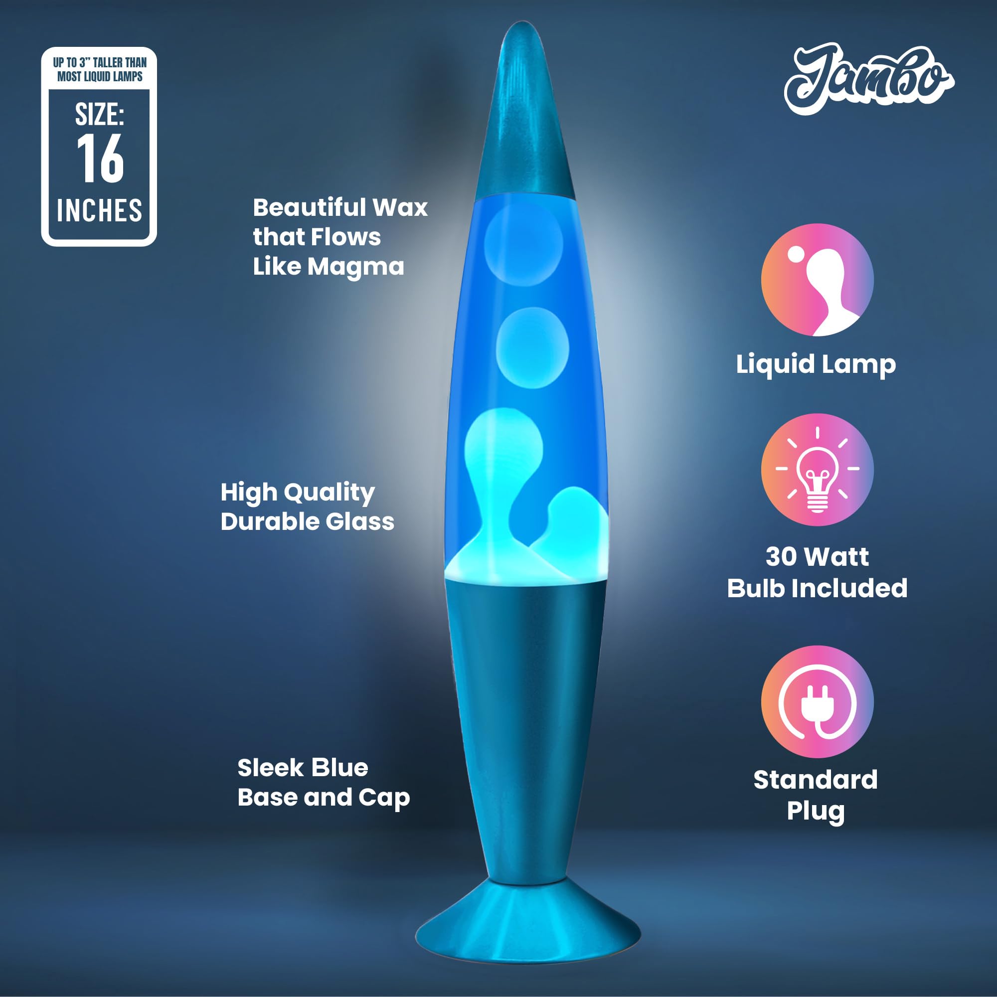 JAMBO shelf lamp blue wax decor complements any room