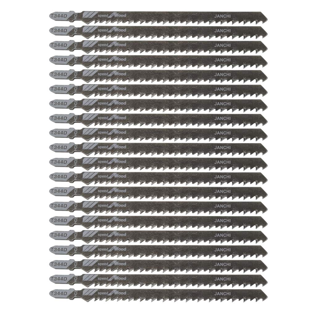 Janchi 20-pack T344D long blade set for clean, fast cuts in timber.