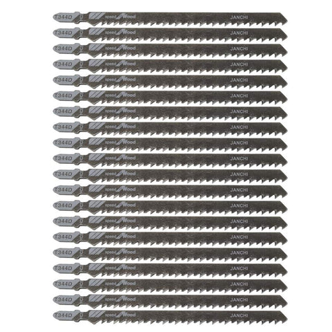 Janchi 20-pack T344D long blade set for clean, fast cuts in timber.