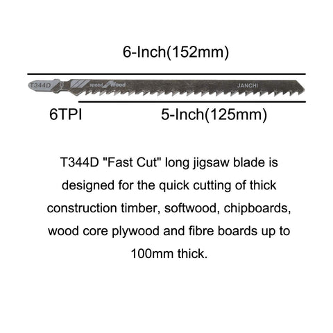 Janchi T-shank blades suitable for plywood and fiberboard tasks.