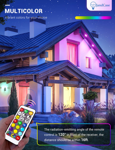 JandCase BR30 remote controlled bulb enables easy color and brightness adjustment.
