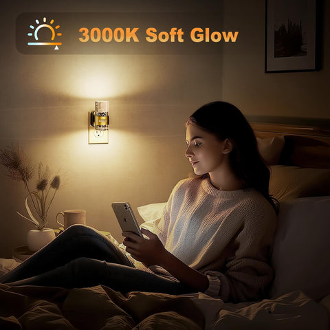 JandCase dimmable night light with sliding dimmer for customizable brightness
