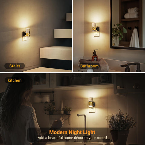 JandCase gold-ring accent night light adds elegant illumination