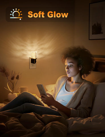 JandCase night light emits warm 3000K light for cozy nighttime atmosphere