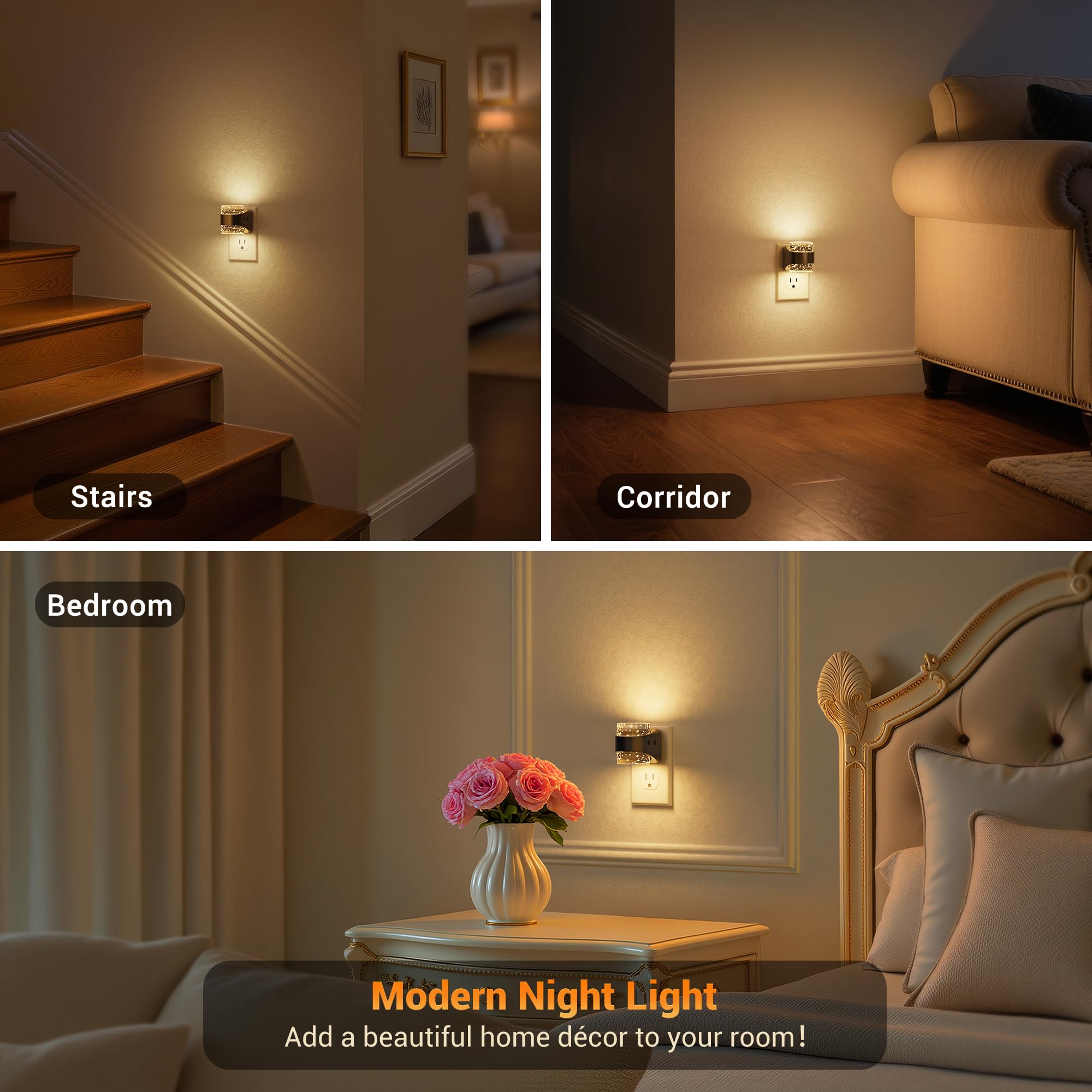 JandCase bubble night light remembers brightness setting for convenience.