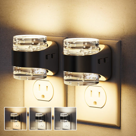 JandCase LED night light with bubble design wall plug for warm hallway ambiance.