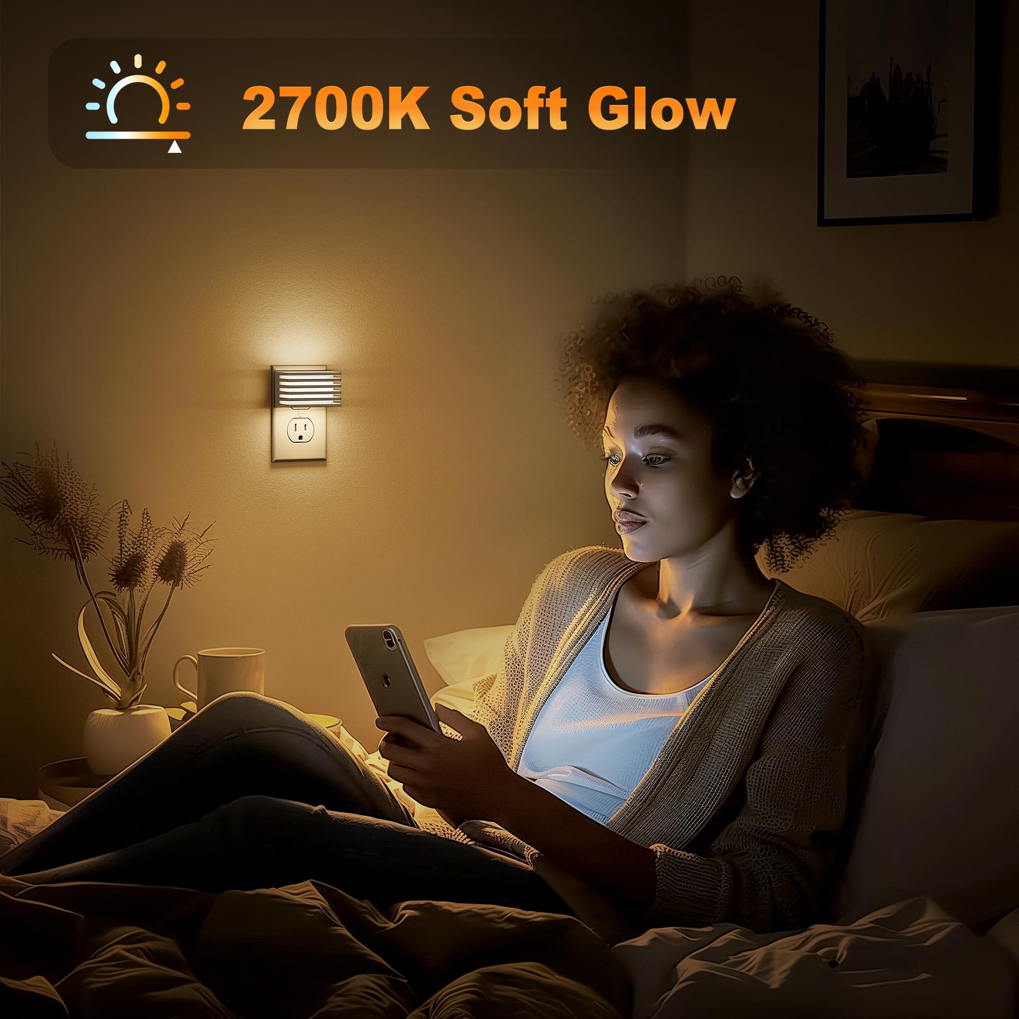 JandCase compact plug-in night light designed for easy placement in any space