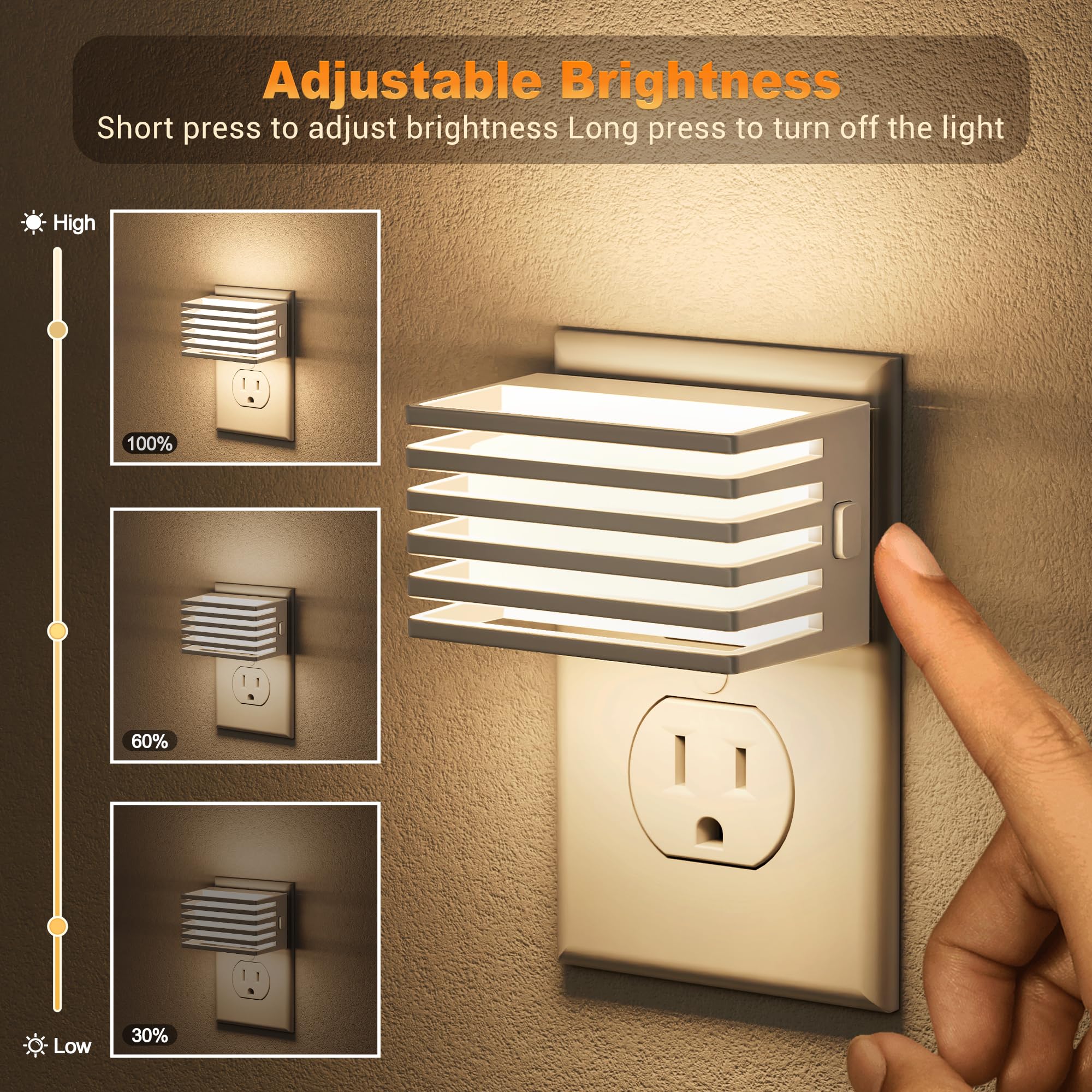 JandCase LED night light with dusk-to-dawn sensor for automatic operation