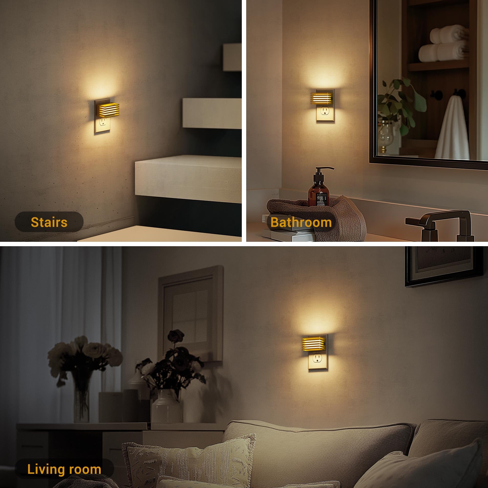 JandCase modern fence-design night light complements decor while lighting entryways.