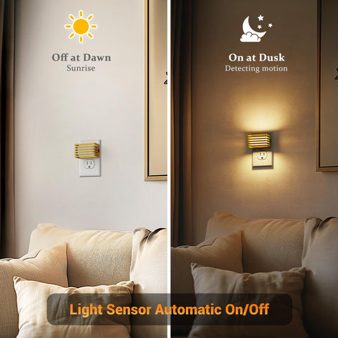 JandCase plug-in wall night light provides convenient ambient illumination in any space.