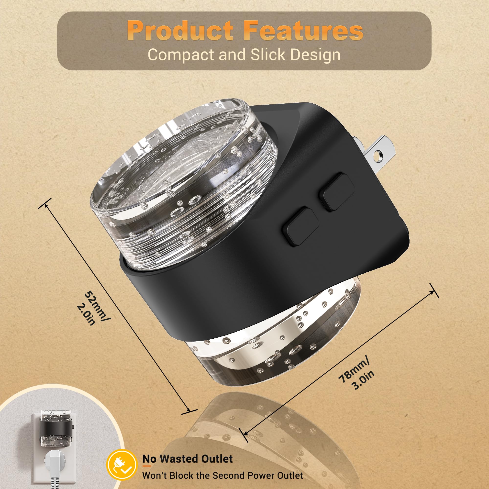 JandCase night light provides a warm 3000K glow for cozy spaces.