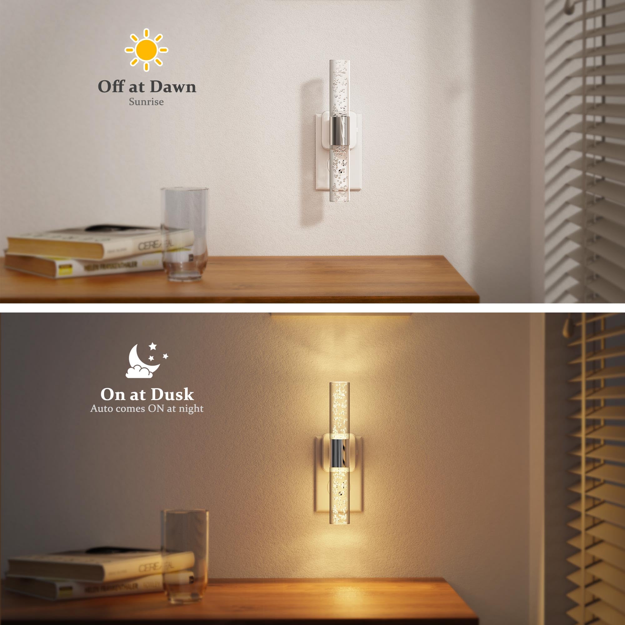 JandCase acrylic night light features a shatter-proof design and decorative bubble pattern.