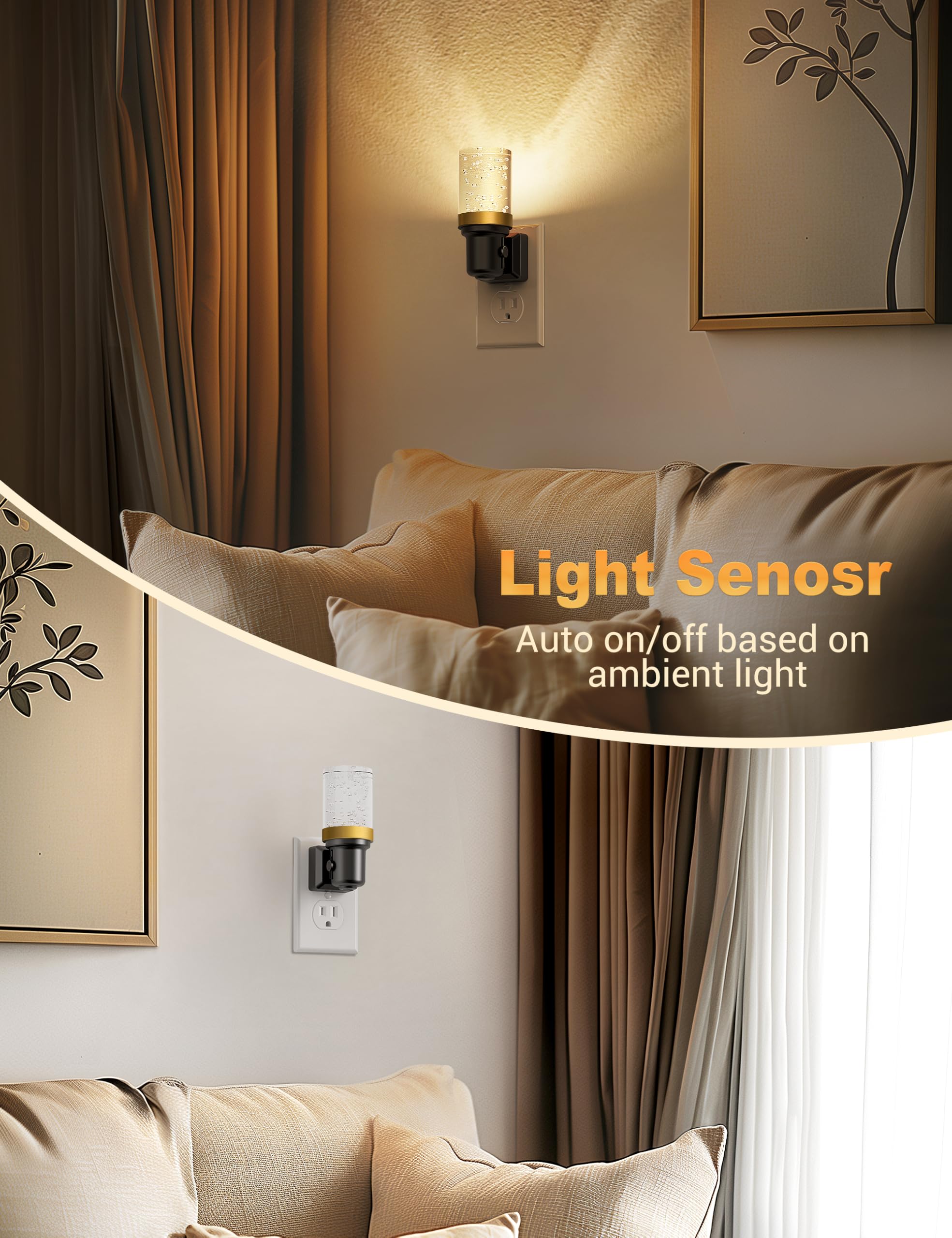 JandCase Night Light uses a smart sensor to auto turn on in dim environments.