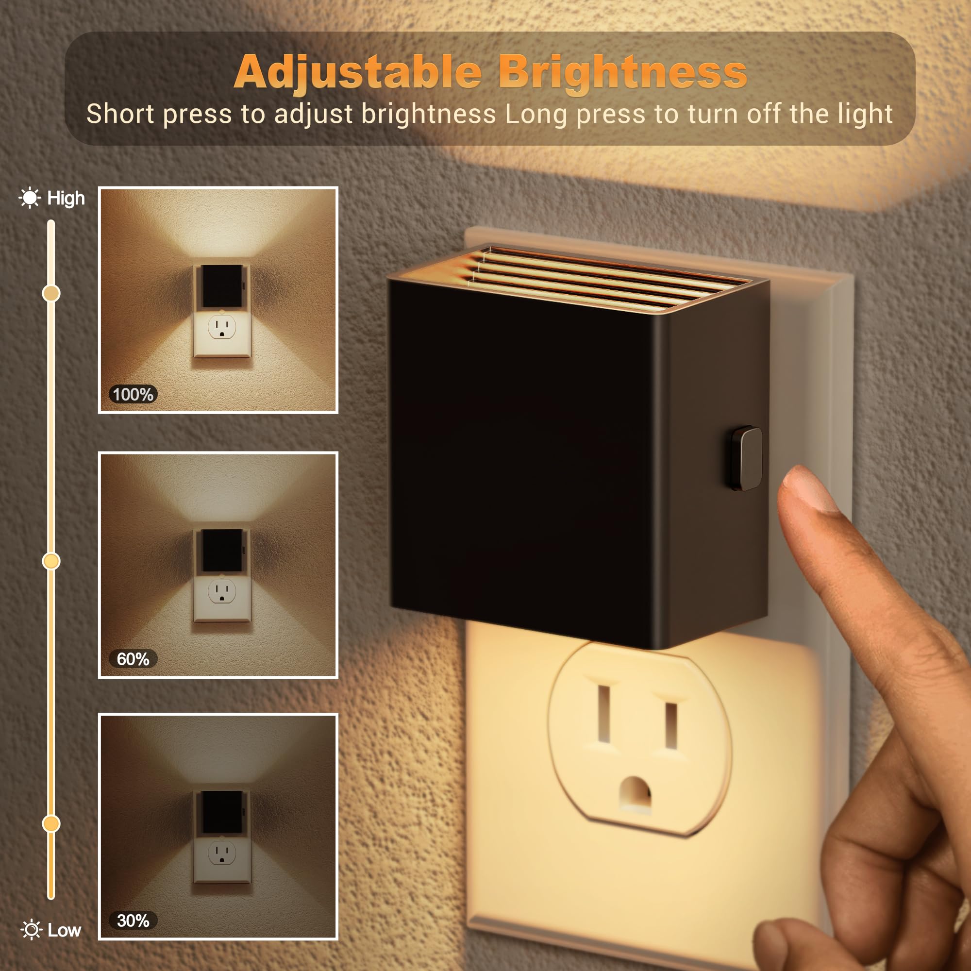 JandCase Night Light with three brightness levels for flexible use