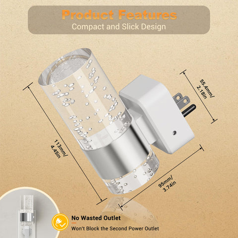 JandCase brightness slider on the plug base for adjustable glow