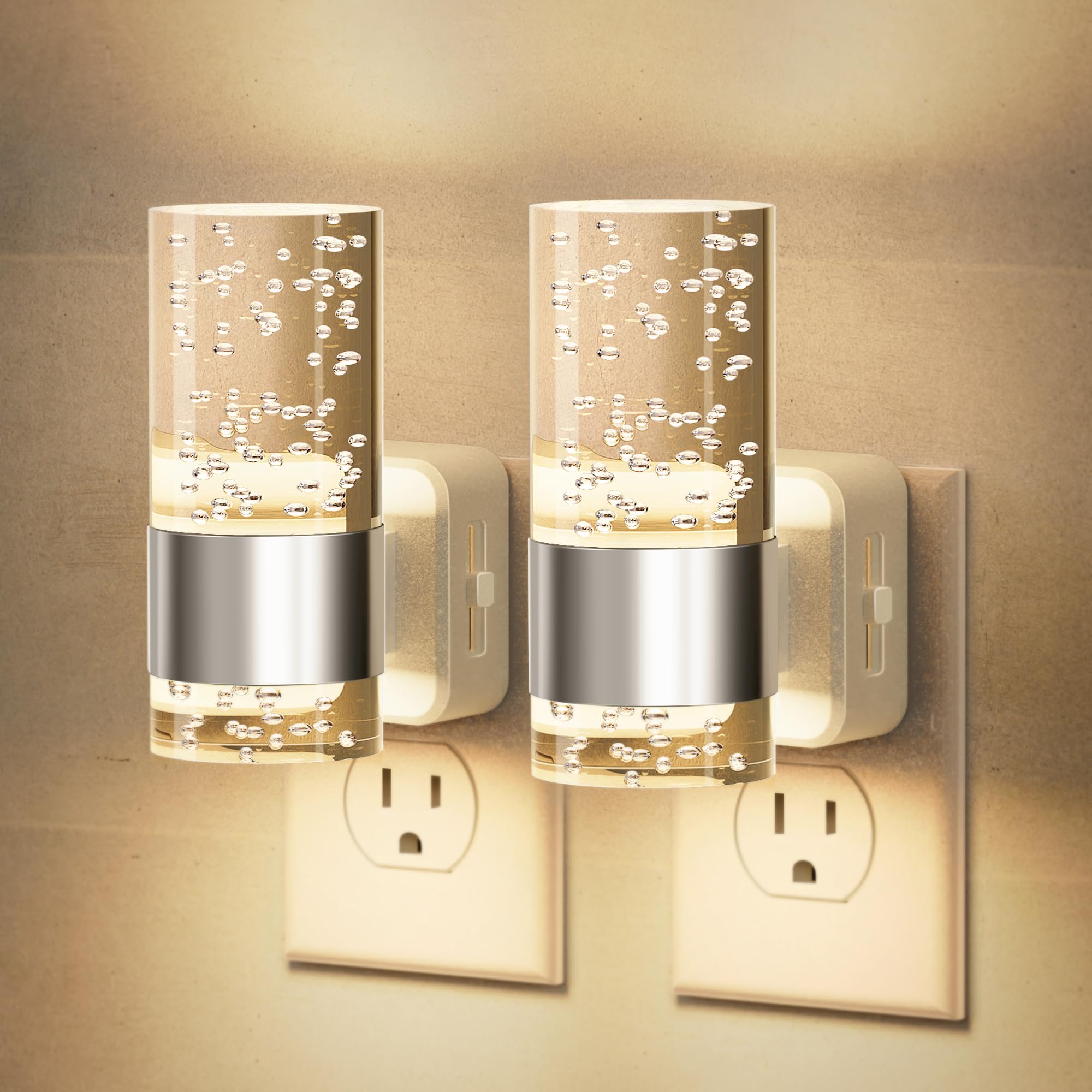 JandCase night light with bubble acrylic diffusion for a soft glow