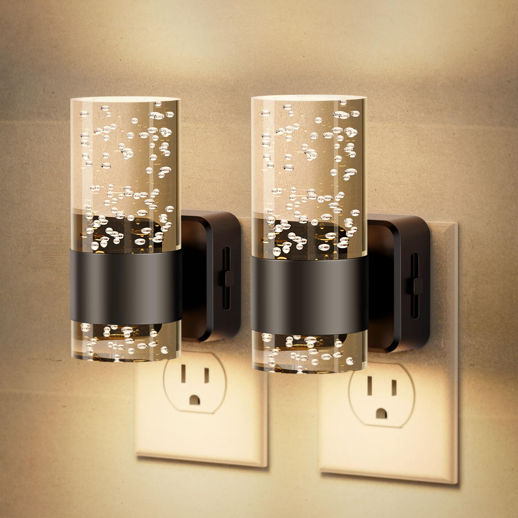 JandCase night light with bubble design provides soft ambient illumination for bedrooms and hallways.