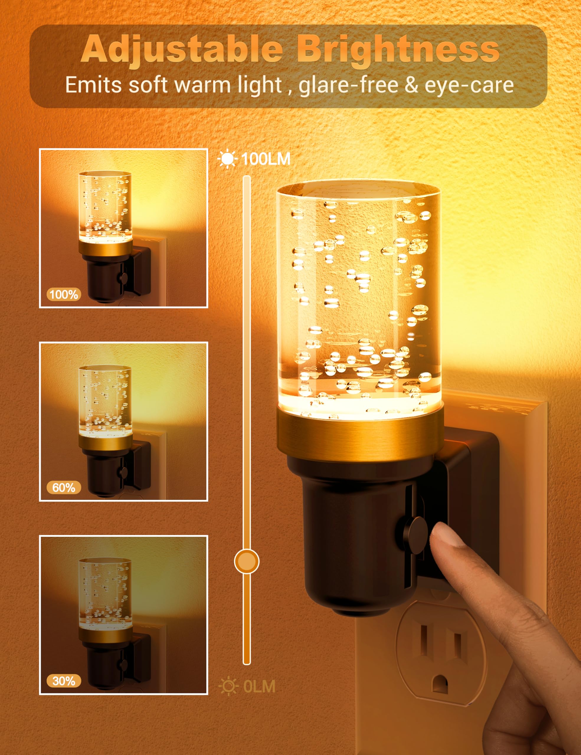 JandCase night light dimmable 0–100 lm for flexible hallway lighting.