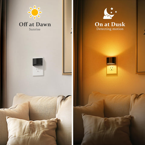 JandCase Night Light dusk to dawn sensor activates automatically.