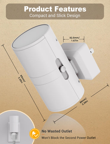 JandCase energy-efficient night light reduces unnecessary illumination.