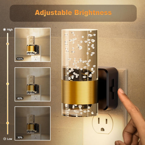 JandCase night light with gold ring accent in stylish wall-mount design