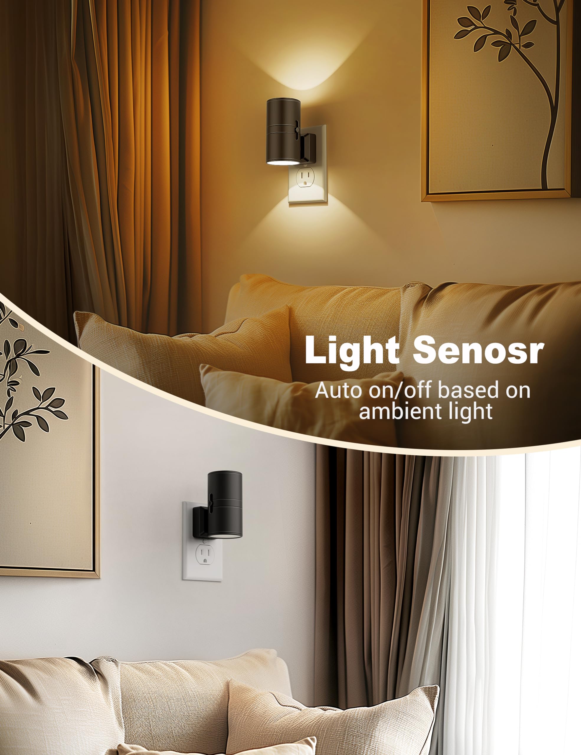 JandCase soft white 3000K night light for cozy bedroom ambience