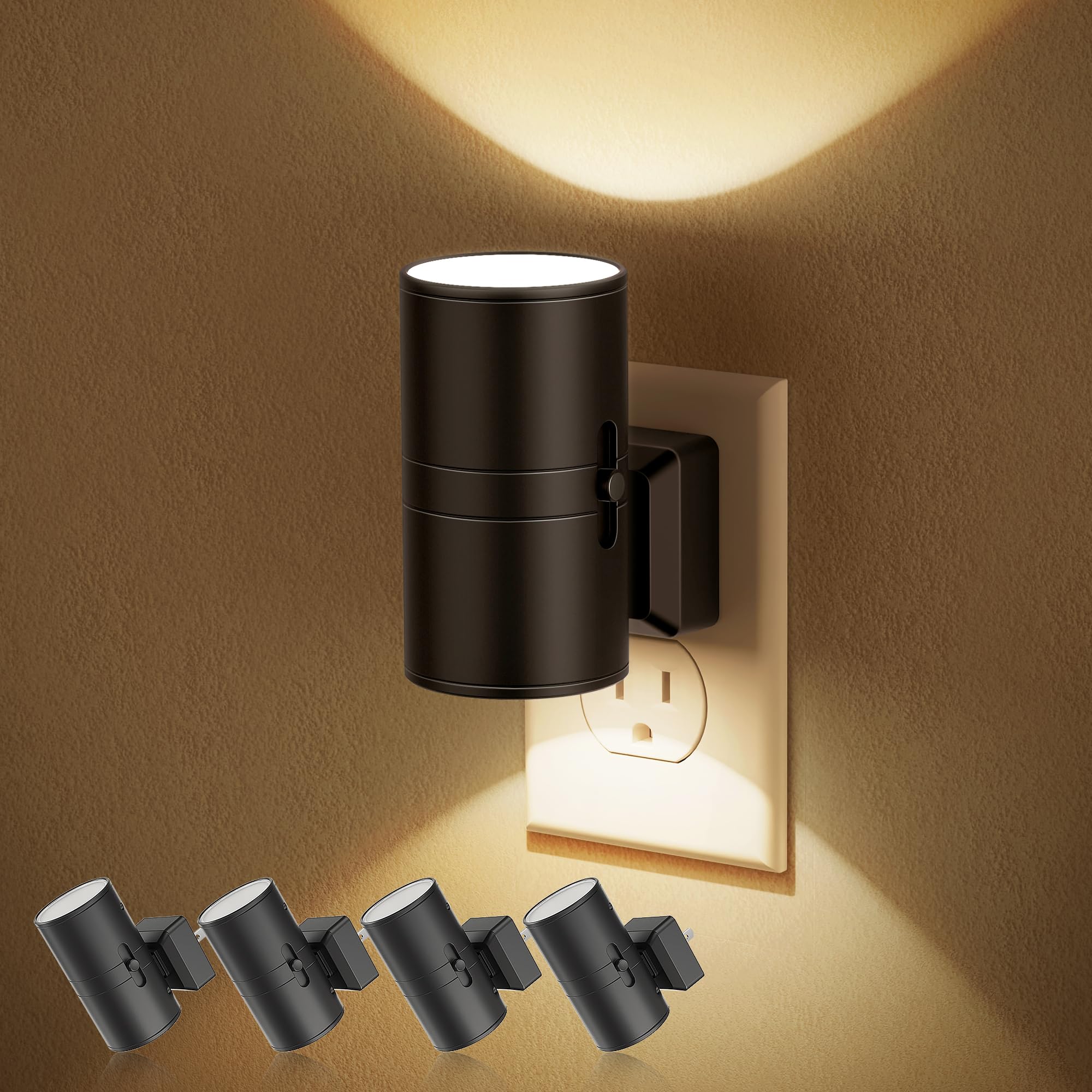 JandCase night light wall plug dimmable 0-100lm for hallway navigation