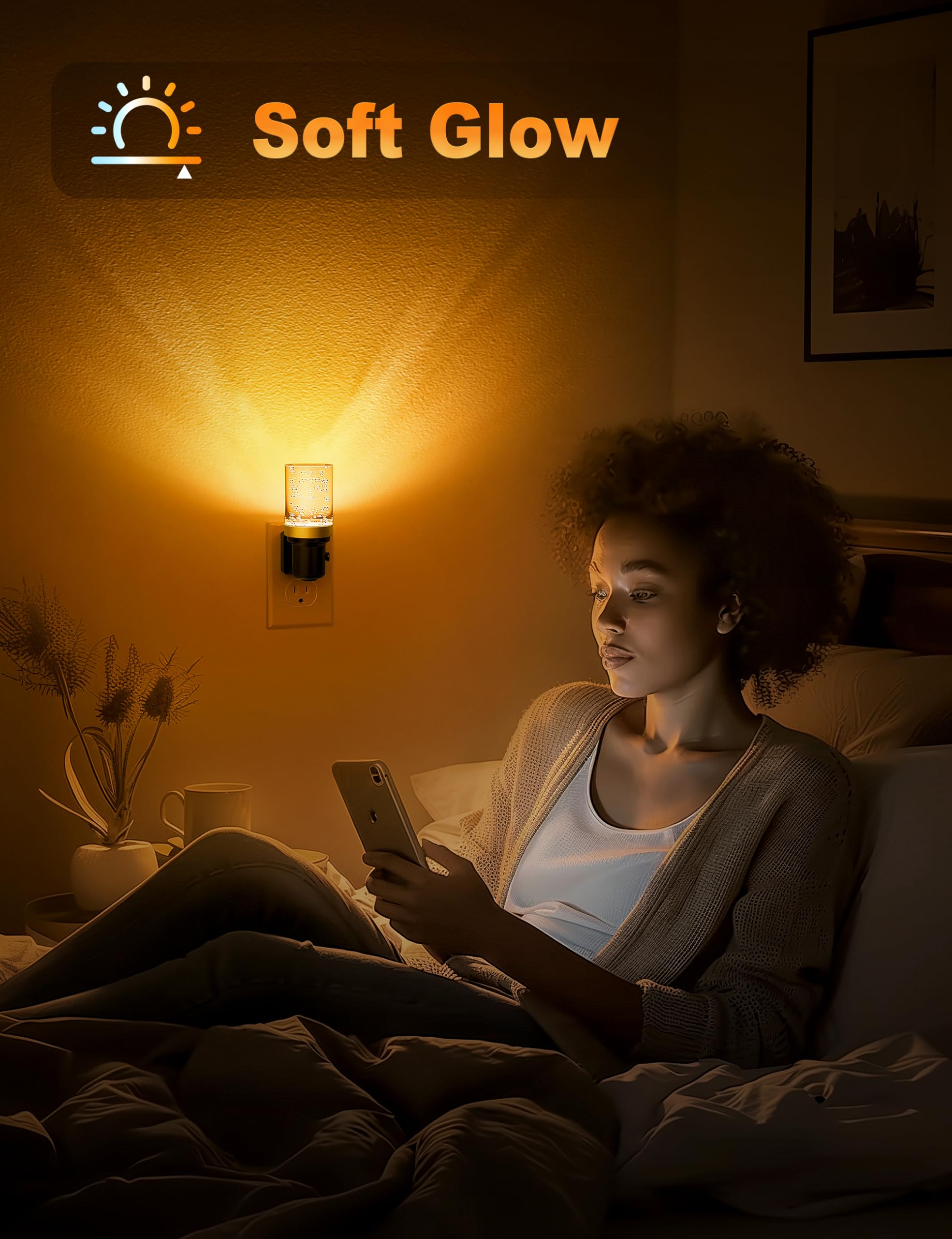 JandCase night light wall plug design installs quickly in any room.