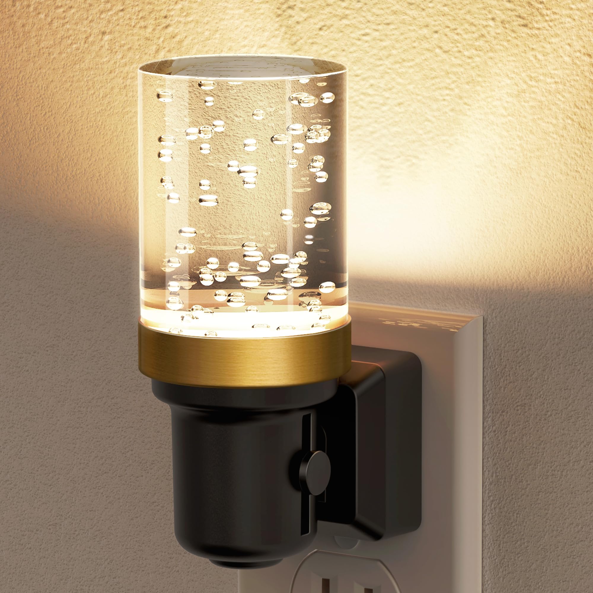 JandCase Night Light mounted on wall plug provides gentle illumination for safe hallways.