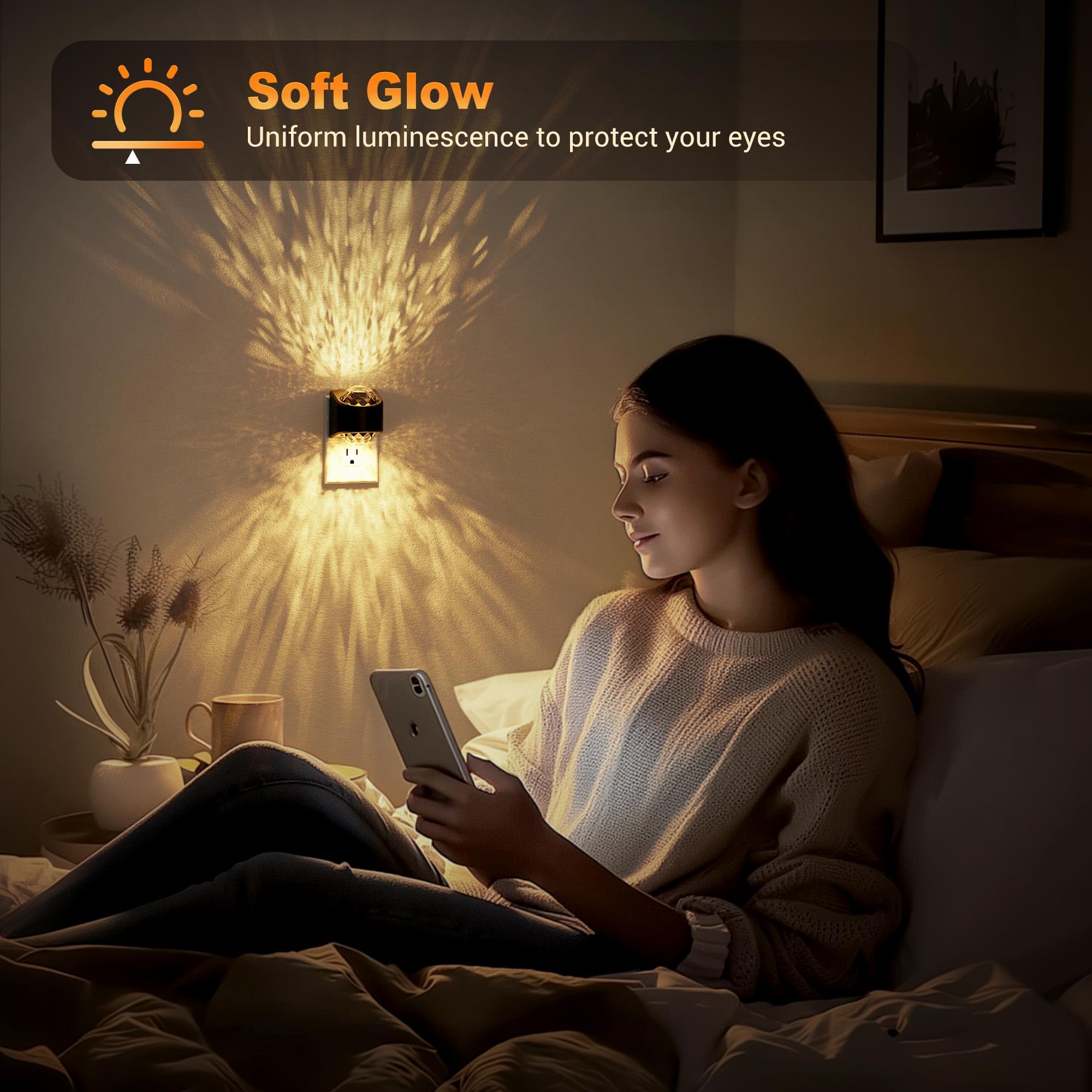 JandCase auto light sensor turns on at dusk for hands-free use.
