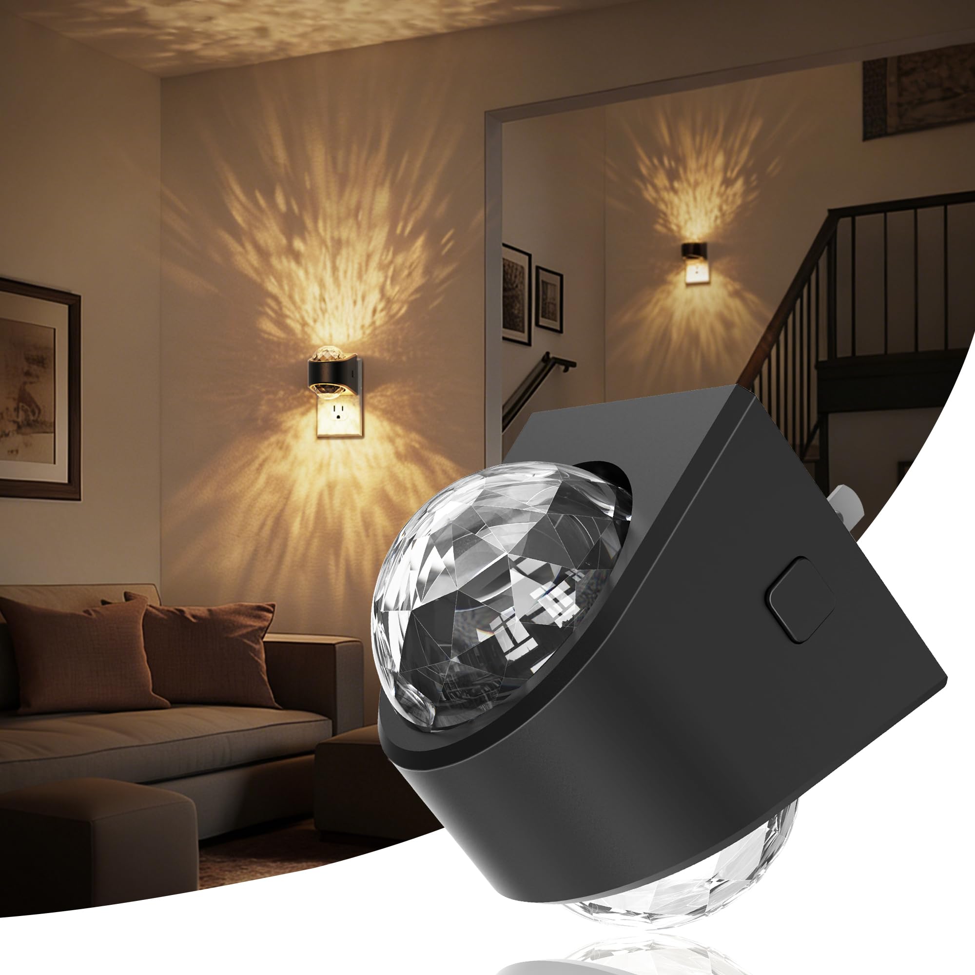 JandCase star projector night light on wall for calming ceiling display.