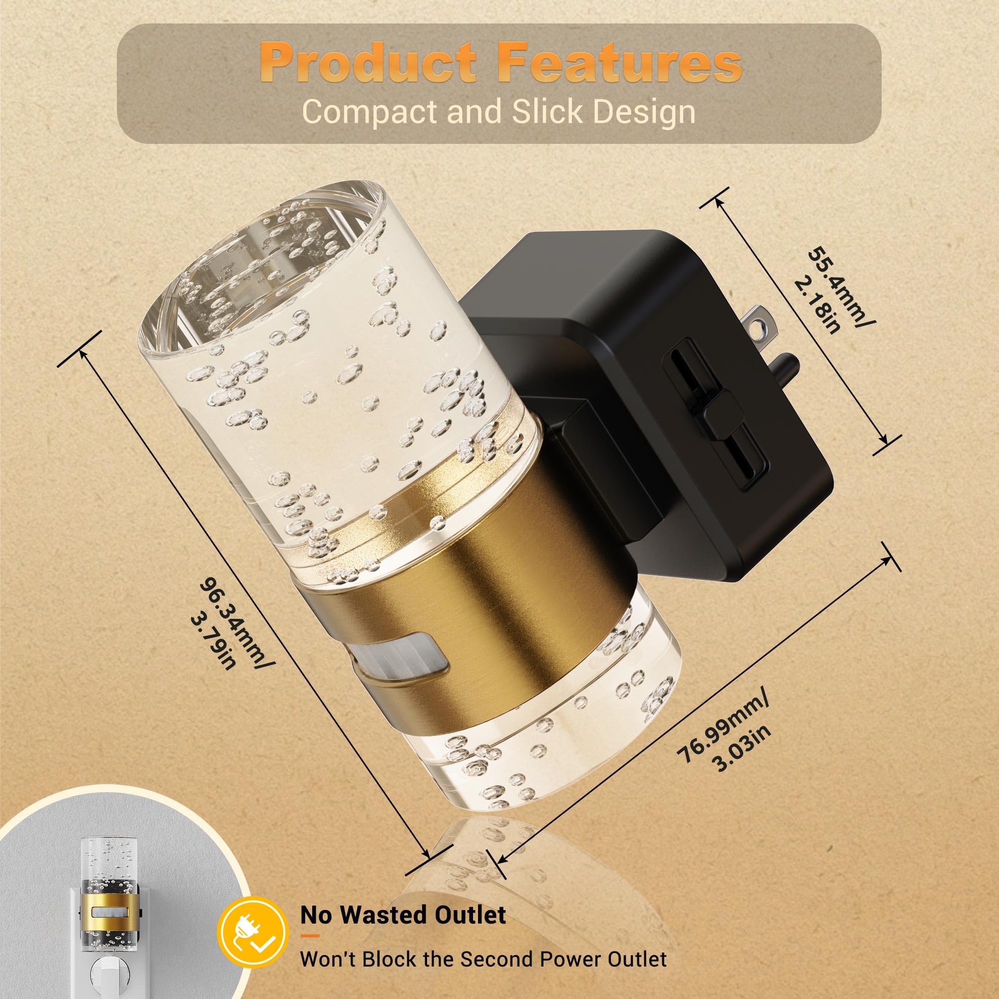 JandCase soft white 3000K night light for gentle nighttime visibility