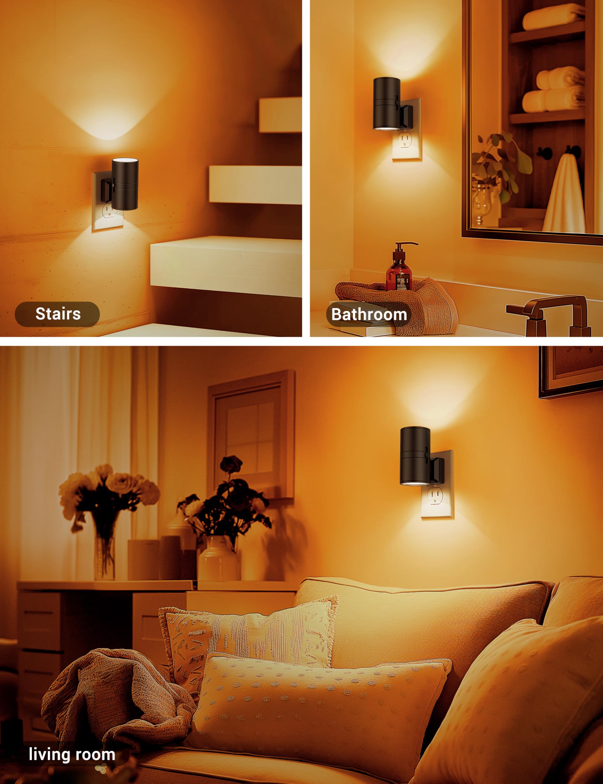 JandCase amber glow suitable for beds, hallways, and nurseries for safe visibility.