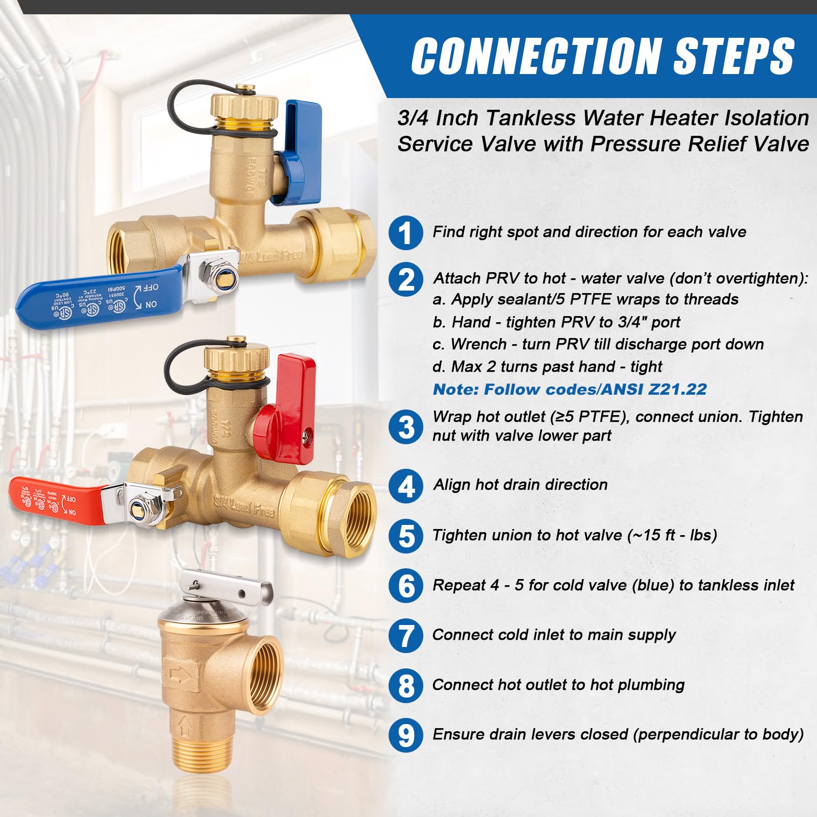 Janhemei 3/4 inch IPS connections simplify compatibility with common home plumbing.