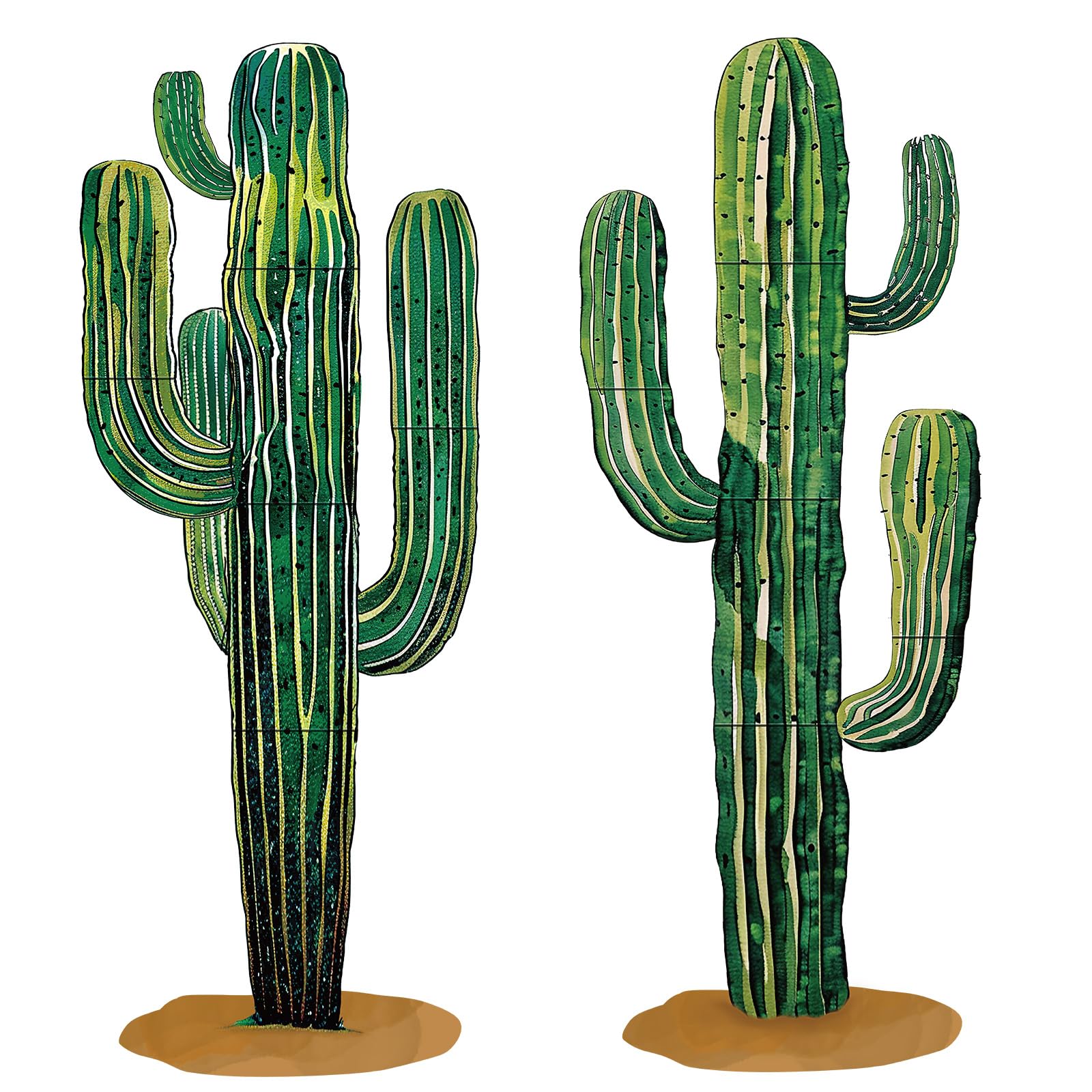 Janlaugh jointed cactus wall decor stands tall at six feet for a bold tropical focal point.