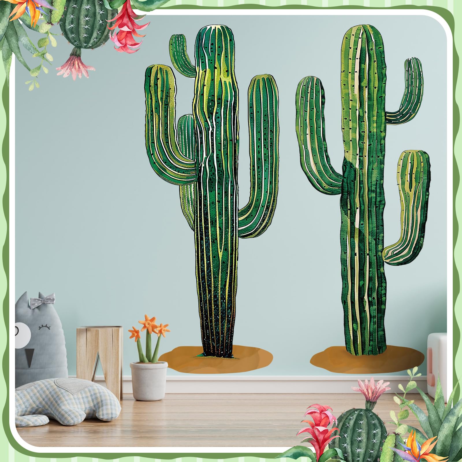 Janlaugh cactus wall art suits classrooms, cafes, and living spaces with easy setup.