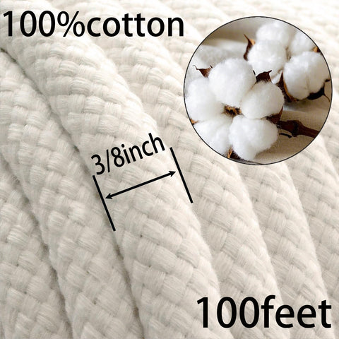 JANJOSN cotton rope used in a clothesline setup showing reliable length and handling