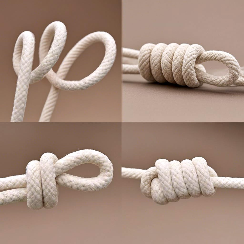 DIY crafts with JANJOSN rope demonstrating easy cutting and tying without unraveling