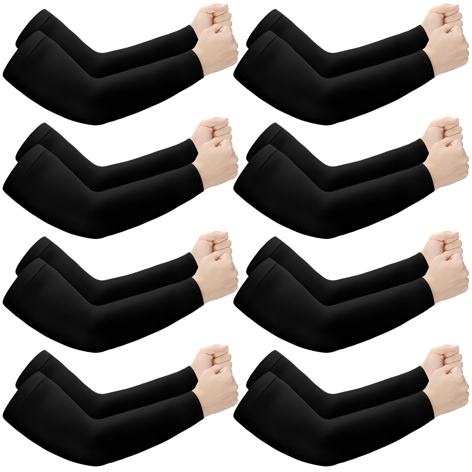 Janmercy 8-pair elderly skin protector sleeves in black protect sensitive skin and prevent tears.