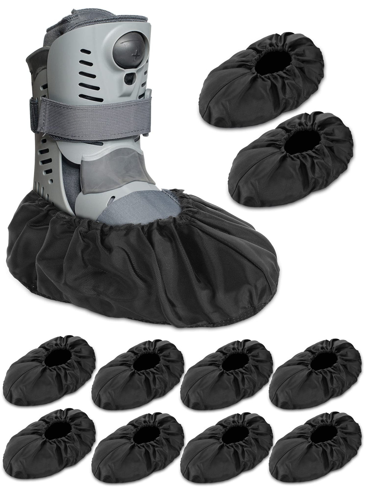 Janmercy fracture boot cover pack showing durable, waterproof protection for walking boots during wet conditions.