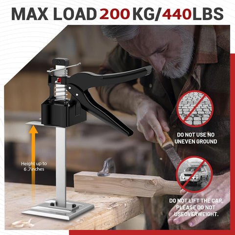 JANNIRESS deck and frame lifter maintains stable elevation during installation tasks