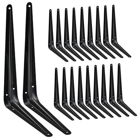Janyang 20-pack shelf brackets front view showing sturdy 10-inch support for shelves