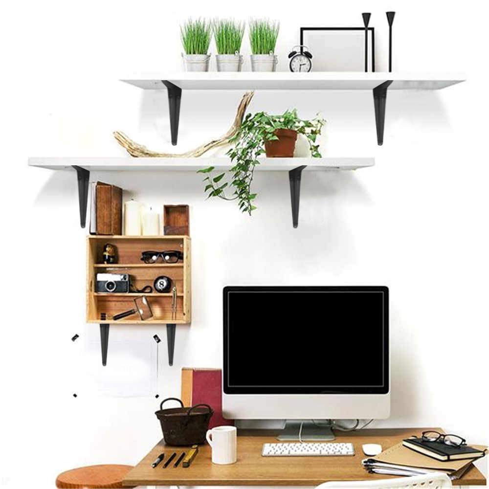 Janyang rustic black finish shelf brackets add farmhouse style to shelves