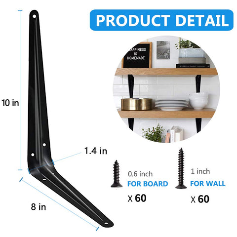 Janyang 20-pack shelf brackets with screws included ready for quick install