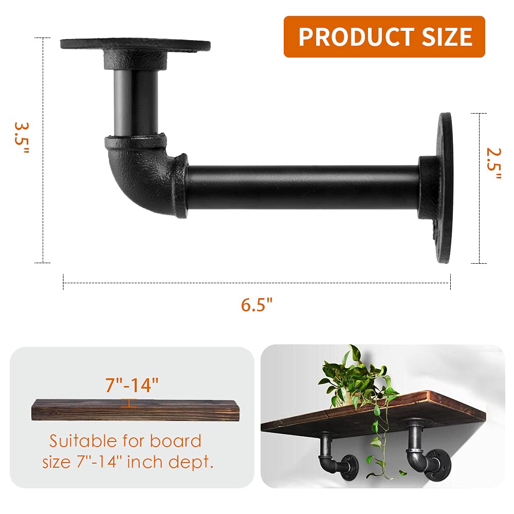 Janyang pipe shelf brackets demonstrating 120 lb capacity for heavy items.