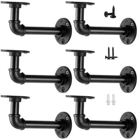 Janyang pipe shelf brackets support 8-inch board depth for sturdy shelving.